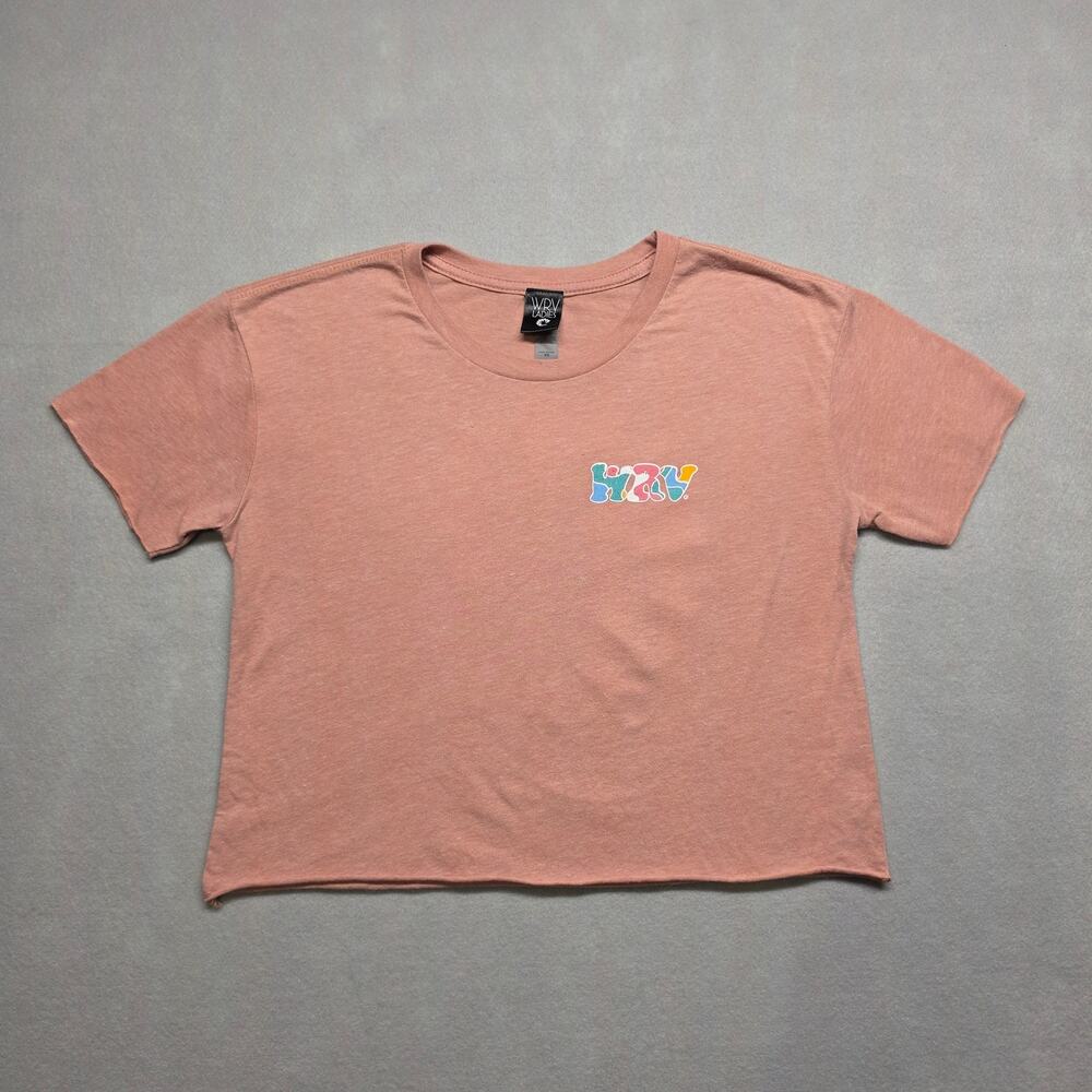 WRV Wave Riding Vehicles Crop Top T-Shirt Womens XS Dusty Rose Graphic